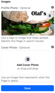 Add a picture to Facebook Business Page