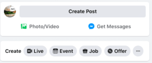 Create your first post in your business Facebook page
