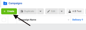 Create Button On Facebook Ads Manager